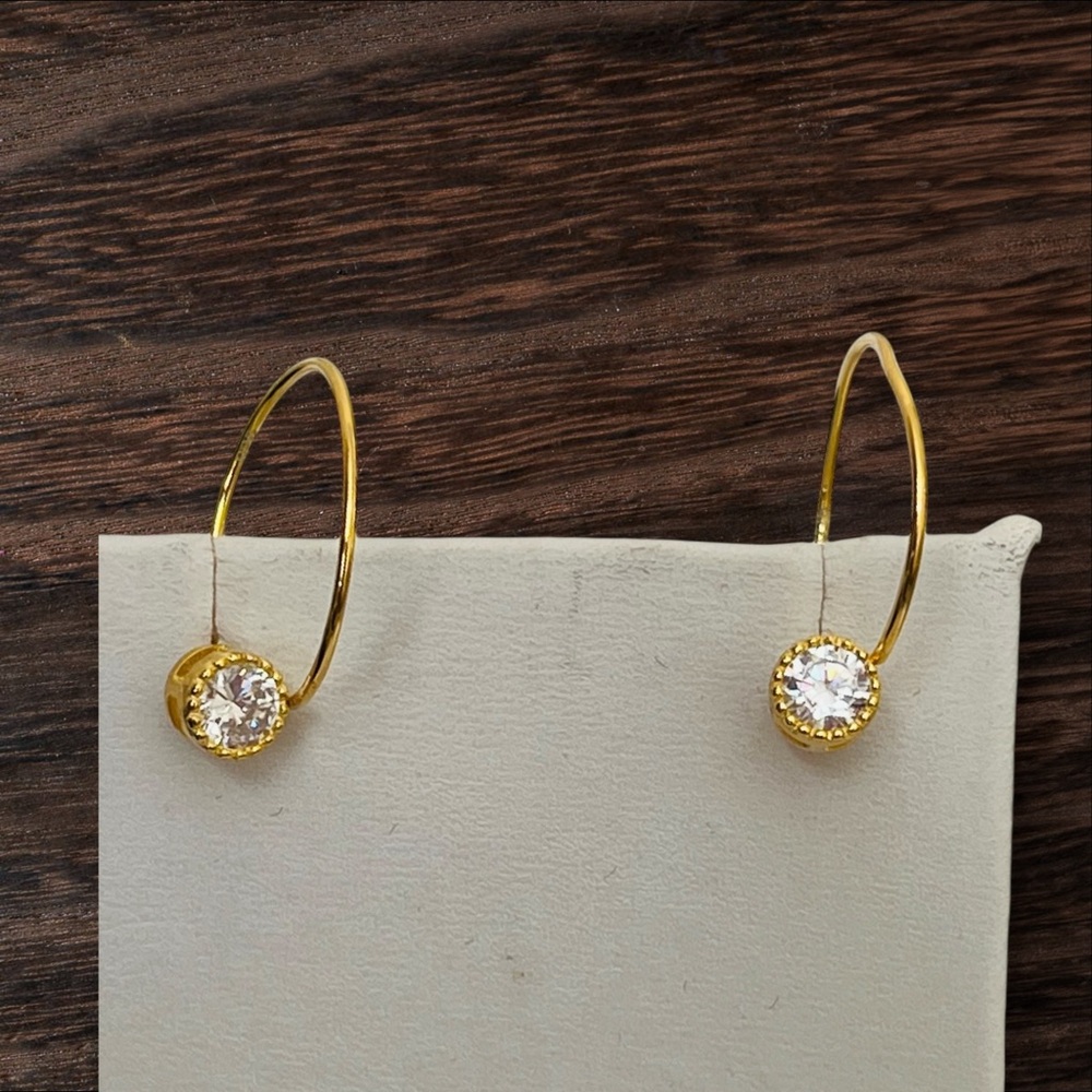 Elegant Gold Hoop Earrings with Crystal Accents